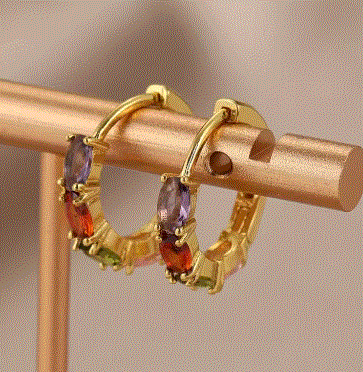 Multi Color Hoop Earrings