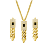 Zircon Cuban Pendant Set