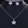 Zircon Petal Flower Necklace Set